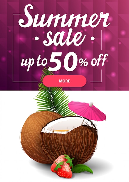 Banner de descuento de venta de verano