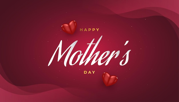 Banner del día de la madre con corazones para la celebración del día de la madre.