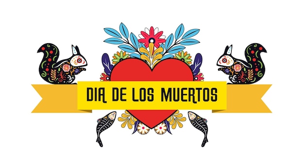 Vector banner dia de muertos para mascotas