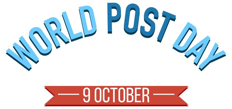 Vector banner del día mundial del correo el 9 de octubre