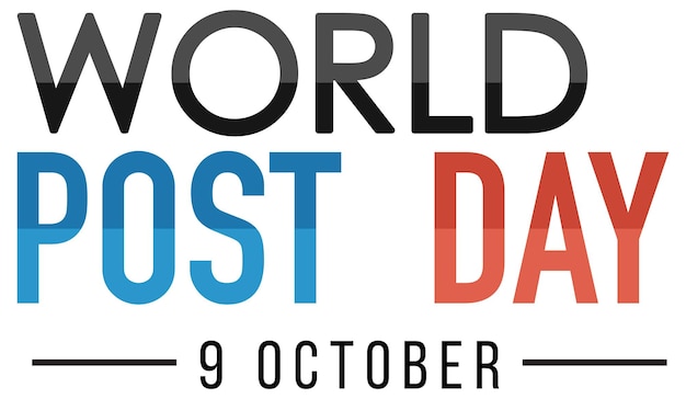 Banner del día mundial del correo el 9 de octubre