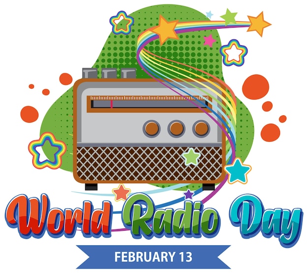 Vector banner del día mundial de la radio