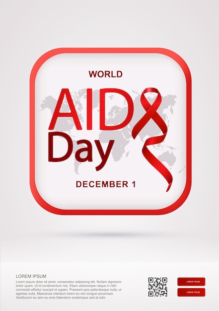 Banner del día mundial del sida 1 de diciembre concientización sobre el sida concepto del día mundial del sida banner web de cinta roja