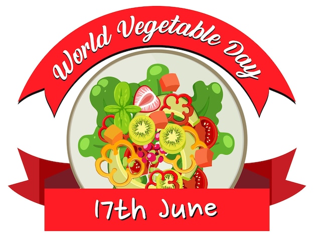 Banner del Día Mundial de la Verdura con ensaladera