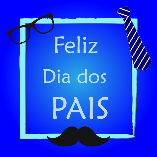 Vector banner del día del padre en portugués