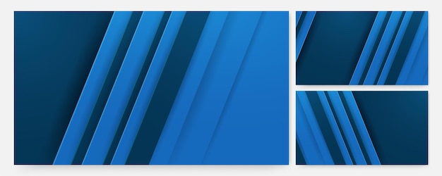 Banner de diseño abstracto colorido azul de corte de línea