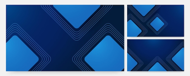 Banner de diseño abstracto colorido azul de forma moderna
