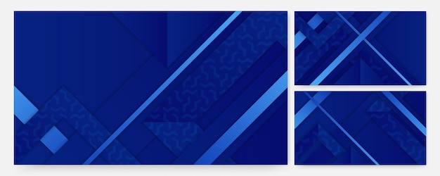 Banner de diseño abstracto colorido azul de línea moderna