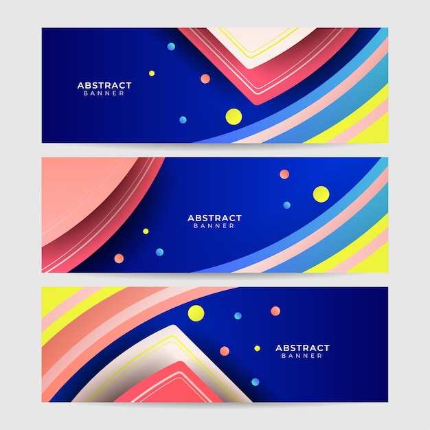 Banner de diseño abstracto colorido azul oscuro de espacio de onda