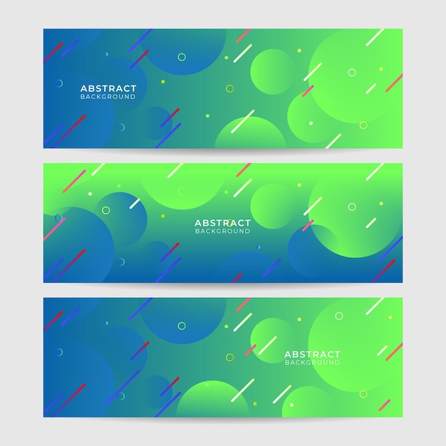 Banner de diseño abstracto colorido azul verde degradado de línea de propagación