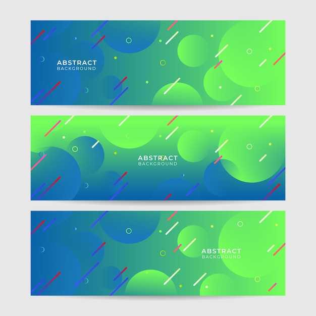 Vector banner de diseño abstracto colorido azul verde degradado de línea de propagación