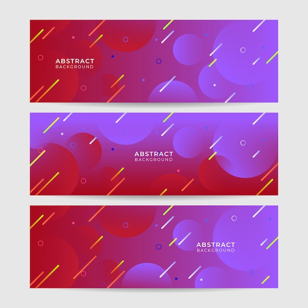 Banner de diseño abstracto colorido púrpura degradado de línea de propagación