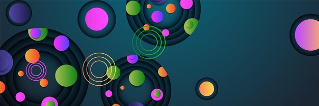 Banner de diseño abstracto colorido rosa verde degradado círculo moderno