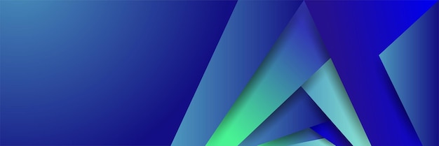 Banner de diseño abstracto colorido verde azul de forma degradada