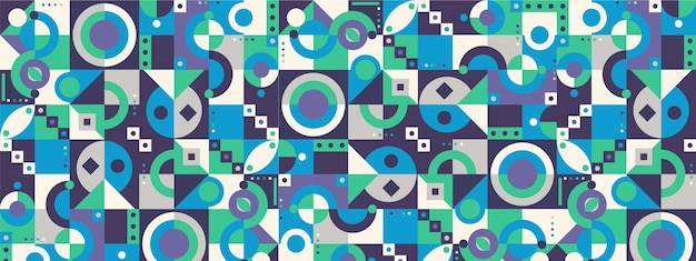 Banner de diseño abstracto de forma diferente colorido colorido retro geométrico