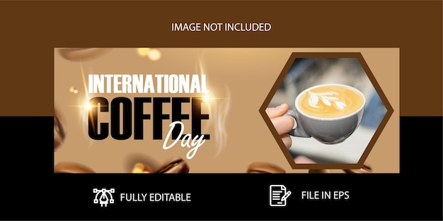 Vector banner con diseño de concepto del día internacional del café