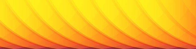 Banner de diseño gráfico horizontal ancho de patrón radial naranja y amarillo