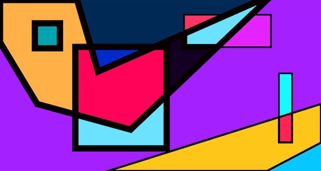 Banner de diseño de ilustración de arte geométrico abstracto colorido vector