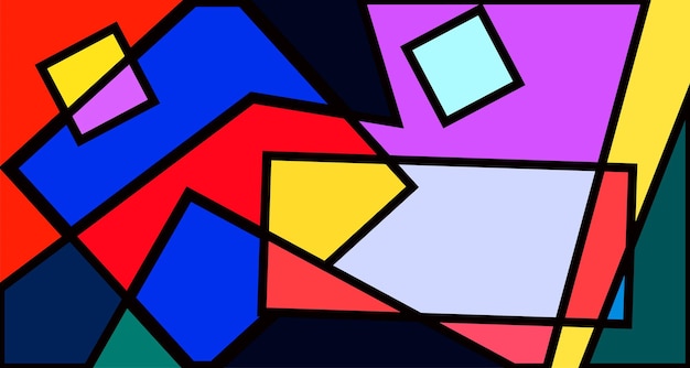 Banner de diseño de ilustración de arte geométrico abstracto colorido vector