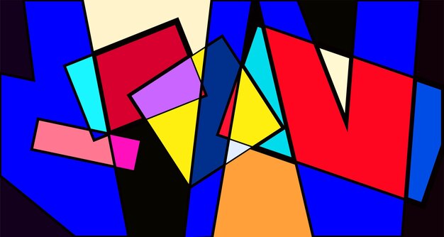 Banner de diseño de ilustración de arte geométrico abstracto colorido vector