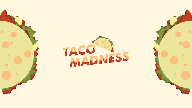 banner de diseño de locura de taco mexicano