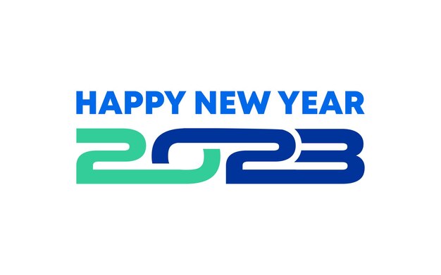 Banner de diseño de logotipo para feliz año nuevo 2023 moderno