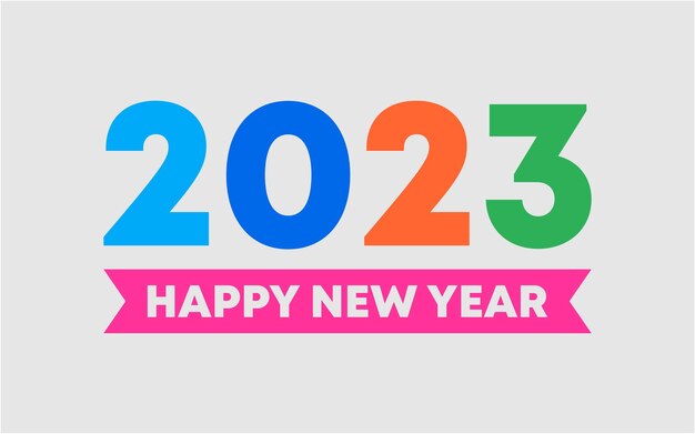 BANNER DE DISEÑO DE LOGOTIPO PARA FELIZ AÑO NUEVO