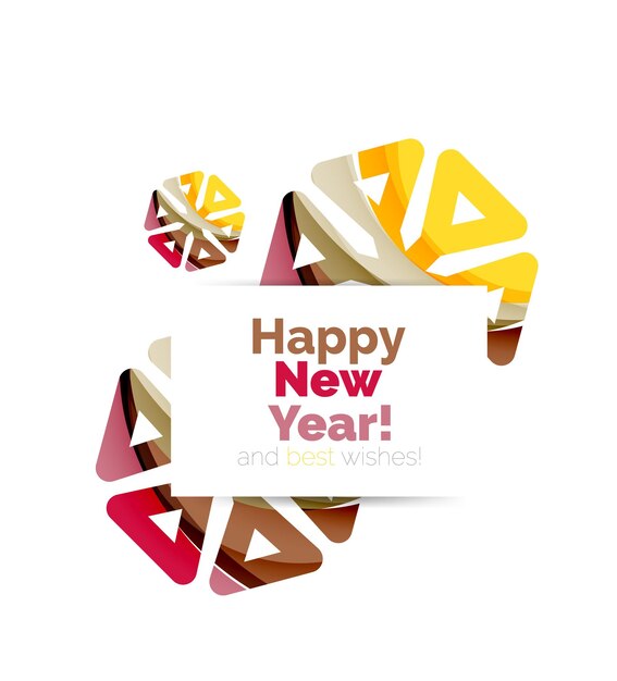 Banner de diseño de papel geométrico de navidad y año nuevo