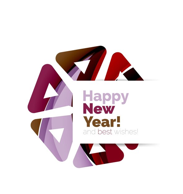 Banner de diseño de papel geométrico de navidad y año nuevo