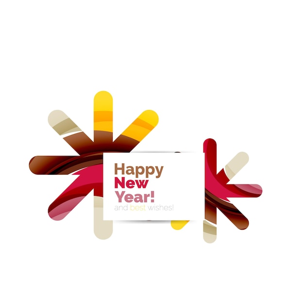 Banner de diseño de papel geométrico de navidad y año nuevo