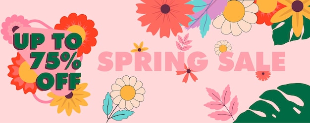 el banner de diseño de venta de primavera se puede usar para anuncios.