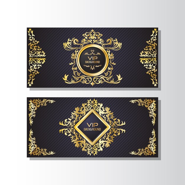 Banner dorado decorativo