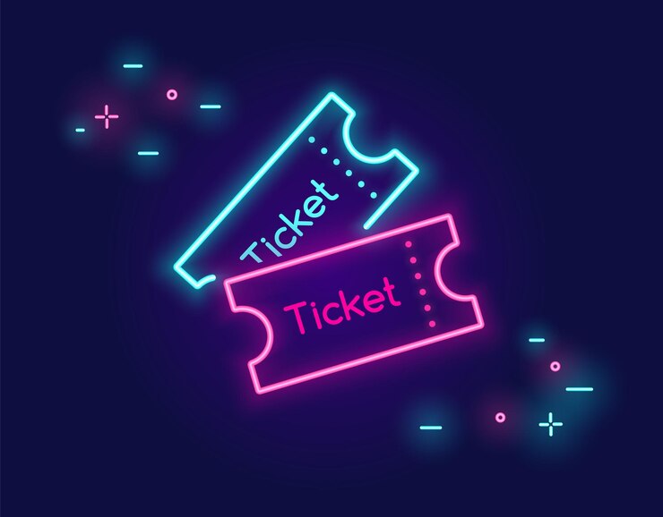 Vector banner de dos entradas para redes sociales en estilo de luz de neón sobre fondo oscuro arte de neón de vector brillante