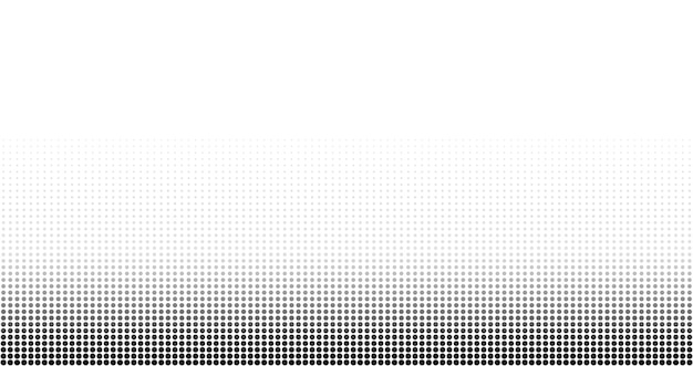 Banner duotono de dibujos animados Fondo monocromo Patrón de puntos con efecto de semitono Degradado de arte pop blanco negro