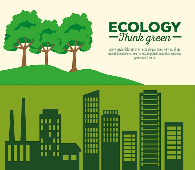 Banner con ecología sostenible y protección del medio ambiente.