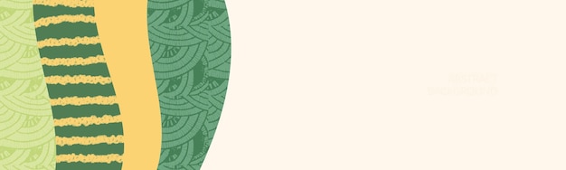 Banner ecológico abstracto con formas geométricas y fondo de naturaleza Ilustración de vector de patrón de campo de granja de viñedos Paisaje verde con textura Tarjeta de ecología vista de tierras de cultivo orgánicas Telón de fondo de tierras agrícolas