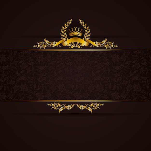 Banner elegante marco dorado