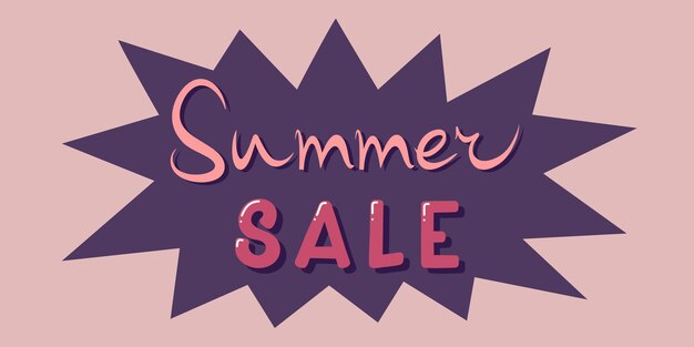 Banner elegante con el texto Venta de verano Cartel colorido Ilustración vectorial
