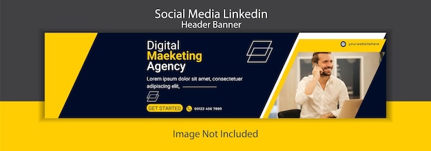 Banner de encabezado de publicidad de redes sociales LinkedIn o plantilla de foto de portada