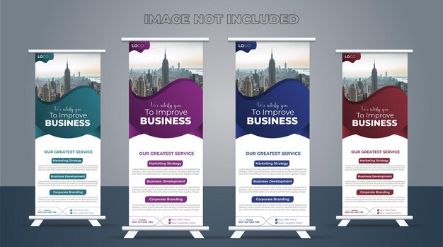 Banner enrollable de agencia de negocios corporativos