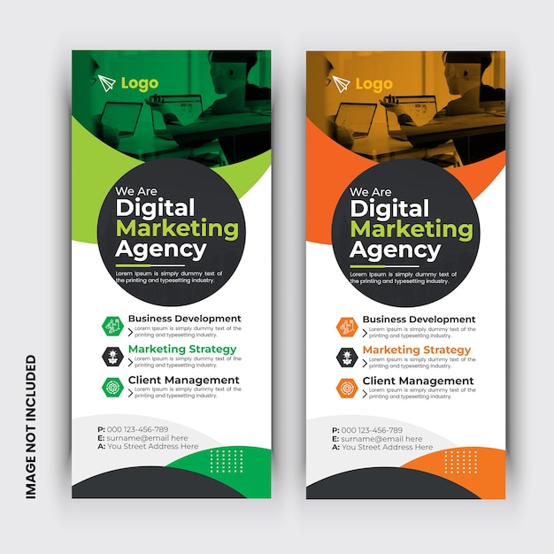 Banner enrollable moderno Diseño de plantilla de banner de stand profesional con formas e ideas creativas