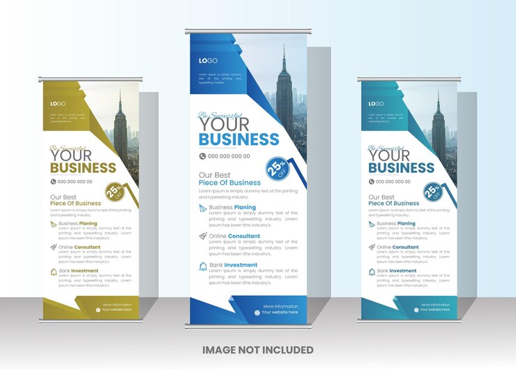 Banner enrollable de negocios corporativos diseño de banner de negocios standee