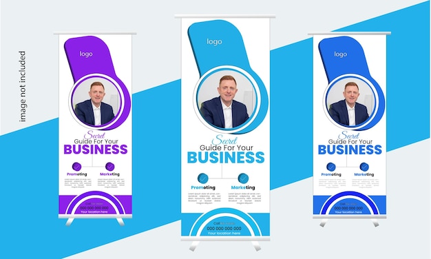 Vector banner enrollable de negocios moderno