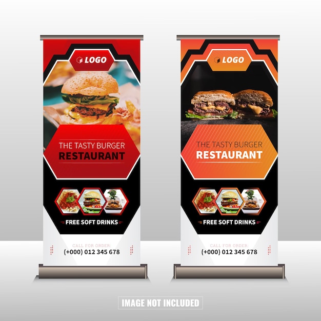 Banner enrollable de restaurante