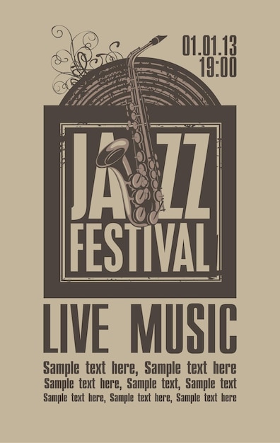 Vector banner para un espectáculo con música jazz