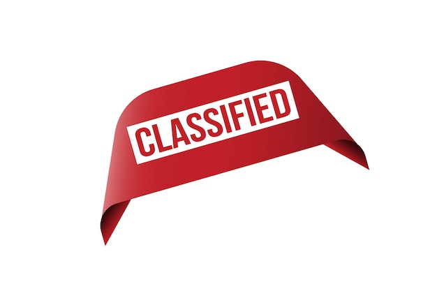 Banner de etiqueta de cinta roja clasificada Abre ahora disponible signo o etiqueta clasificada.