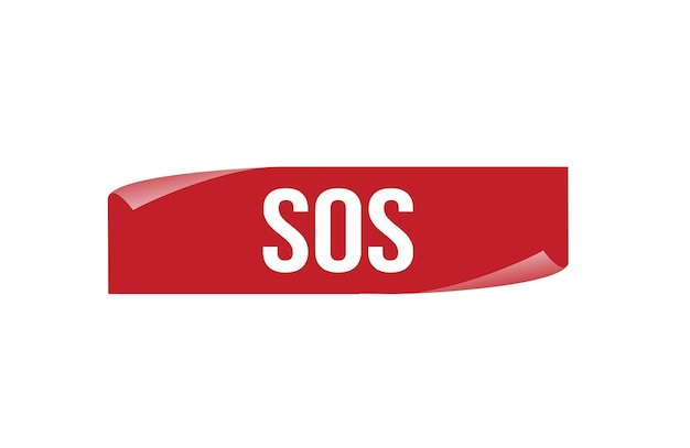 Banner de etiqueta de cinta roja de Sos Abre disponible ahora signo o etiqueta de Sos