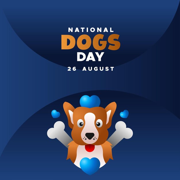 Vector banner del evento del día nacional del perro