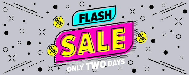 Banner de evento de marketing de venta flash de solo dos días