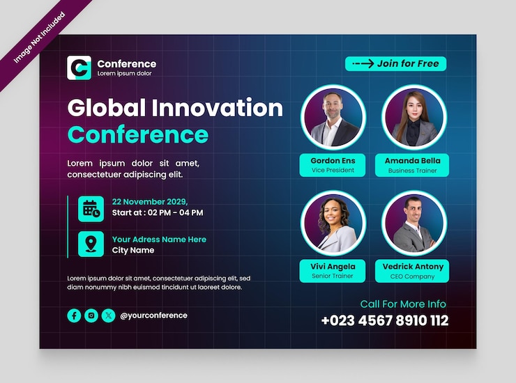 Vector banner de eventos de redes sociales para la conferencia de negocios